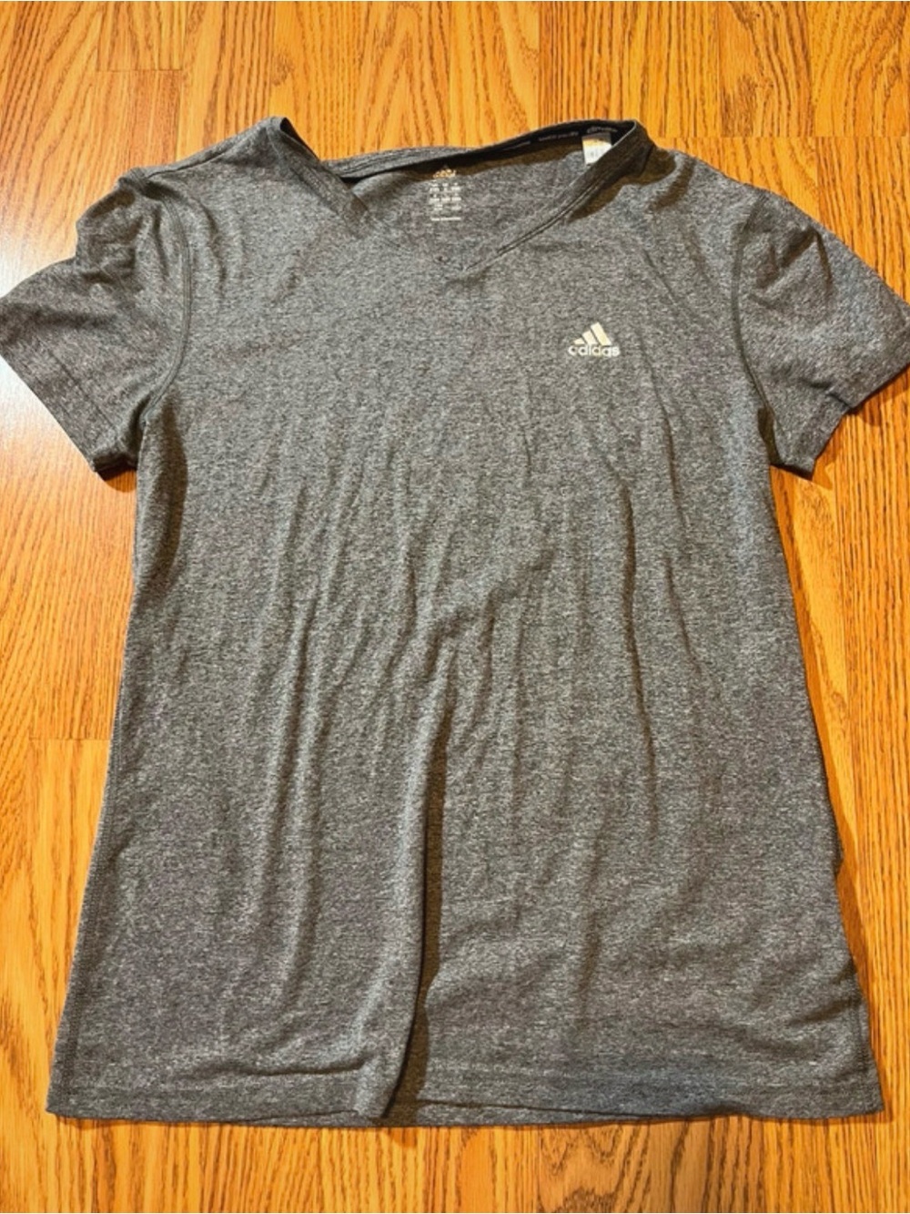 adidas Women's Heather Gray Short Sleeve Performance Tee